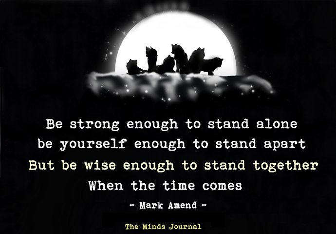 Be strong enough to stand alone