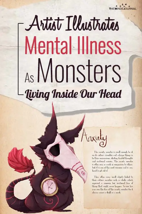 Artist Illustrates Mental Illness As Monsters Living Inside Our Head