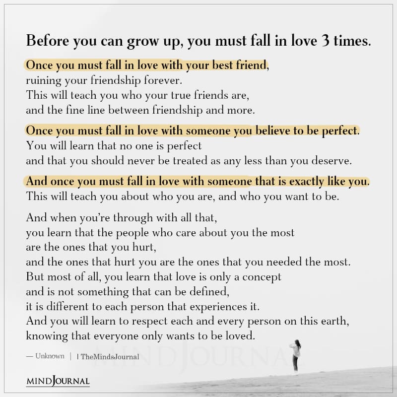 Before You Can Grow Up You Must Fall In Love