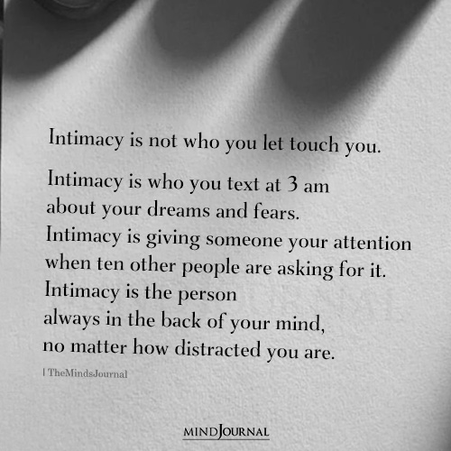 Intimacy not who you let touch you
