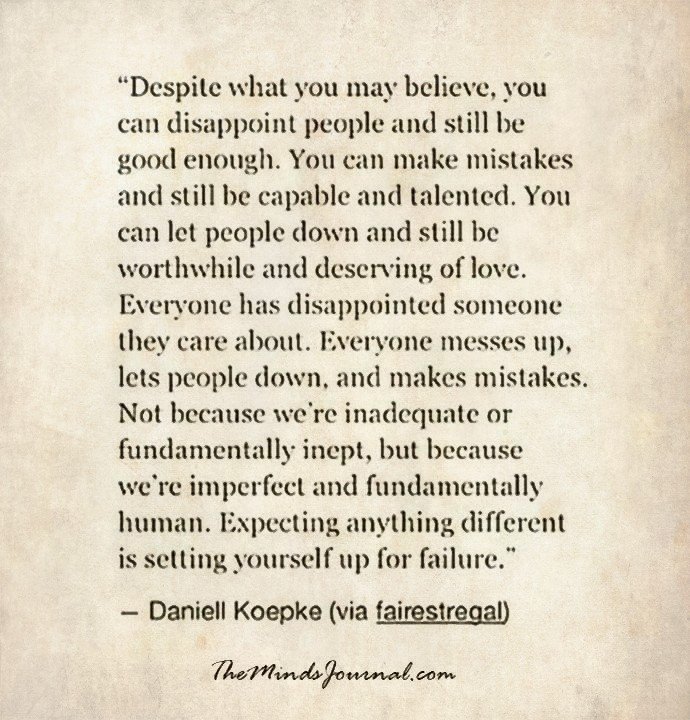 You Can Disappoint People And Still Be Good Enough
