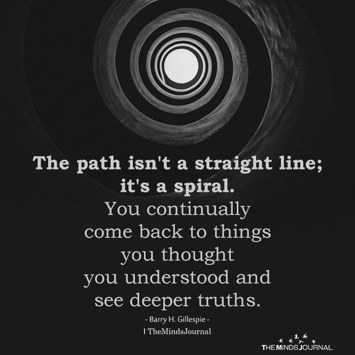 The Path Isn't A Straight Line, It's A Spiral