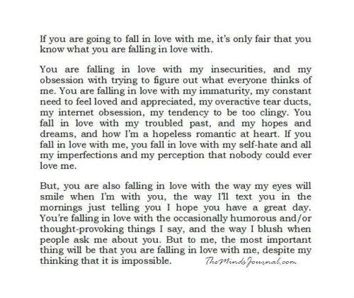 If You Are Going To Fall In Love With Me