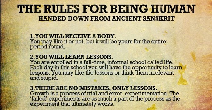 The True 10 Rules for Being Human