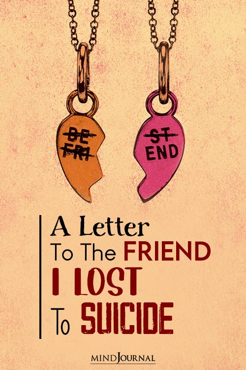 Letter To Friend Lost to Suicide pin