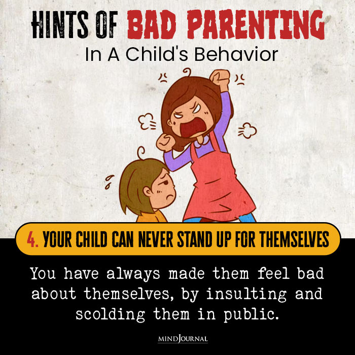Bad Parenting in Childs Behavior stand up