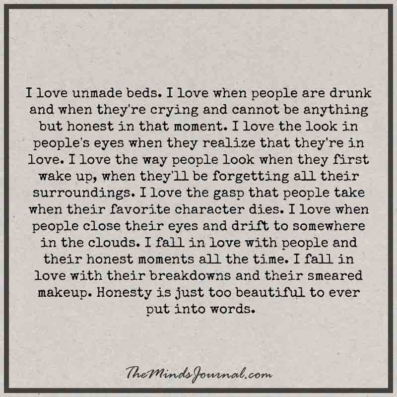 I love unmade beds