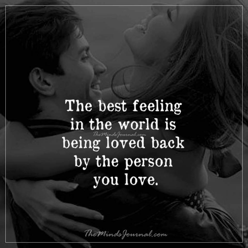 The best feeling in the world is