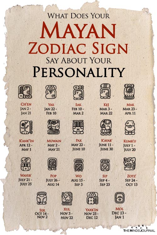 mayan zodiac sign personality pin