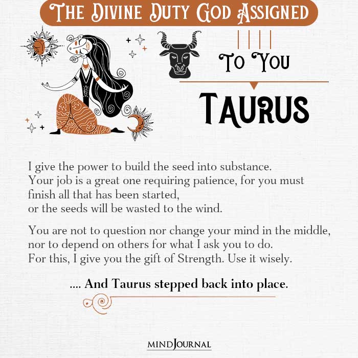 Divine Duty God Assigned To You Taurus