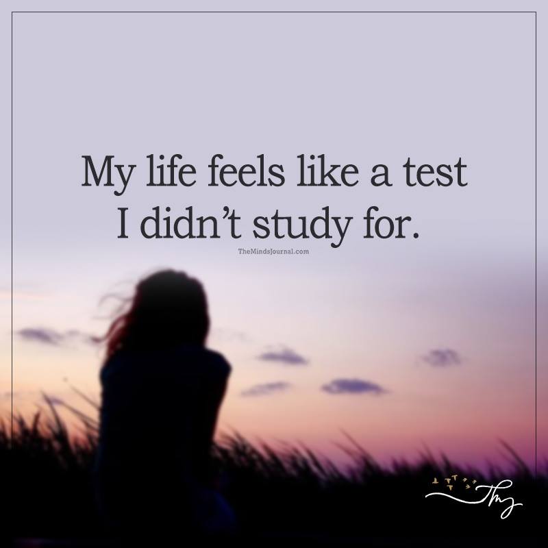 My life feels like a test