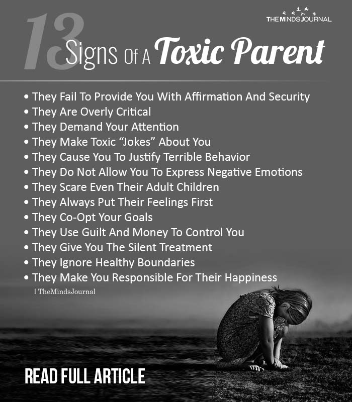 13 Signs Of A Toxic Parent