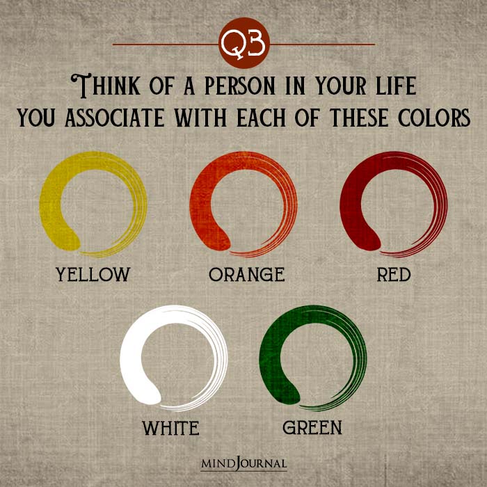 Think of person in your life you associate with each colors