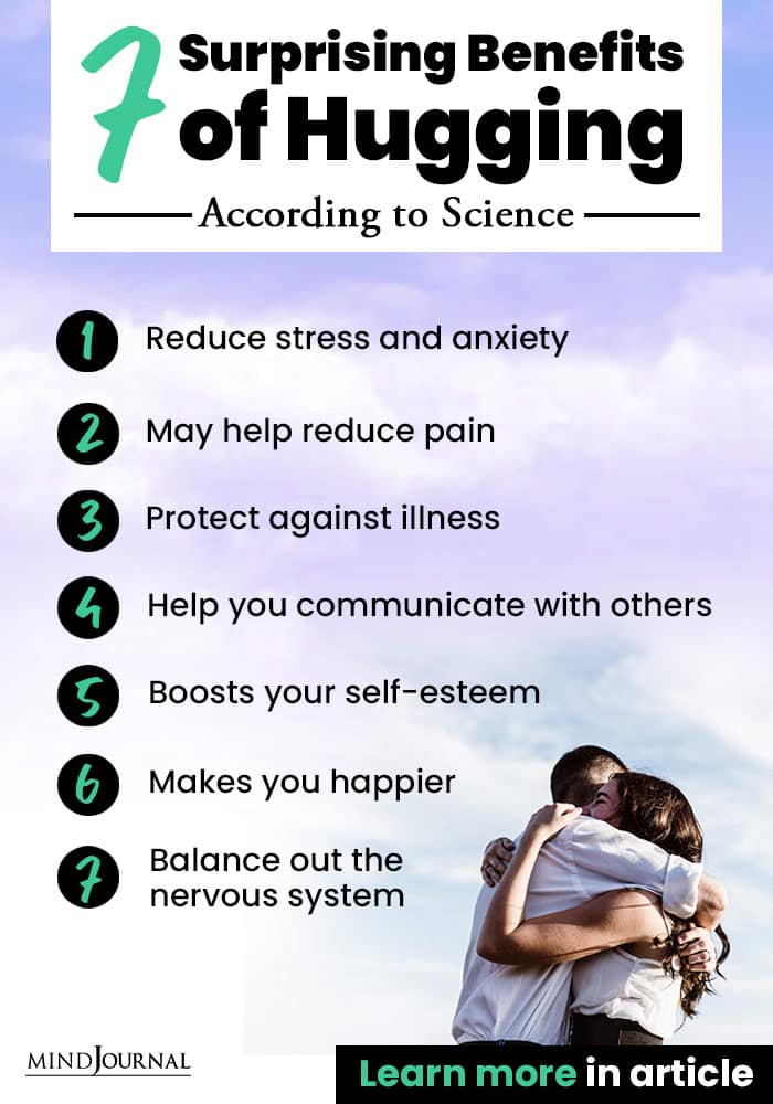 Benefits Hugging According Science infographic