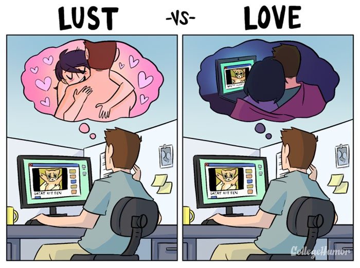 Love Vs. Lust: Funny Illustrations to Explain The Difference.