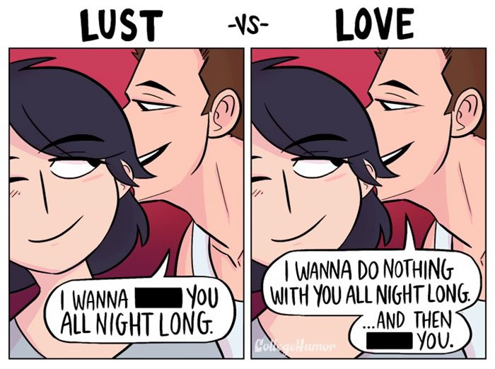 Love Vs. Lust: Funny Illustrations to Explain The Difference