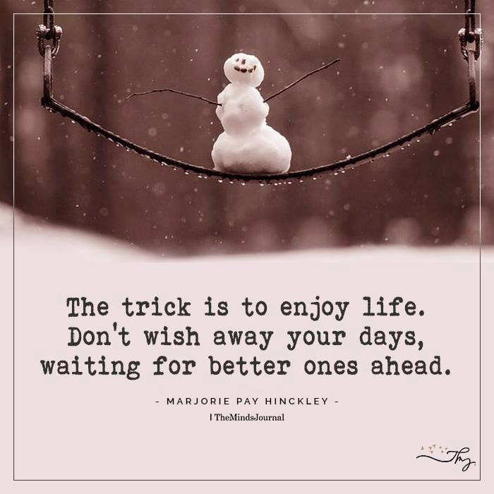 The Trick Is To Enjoy Life