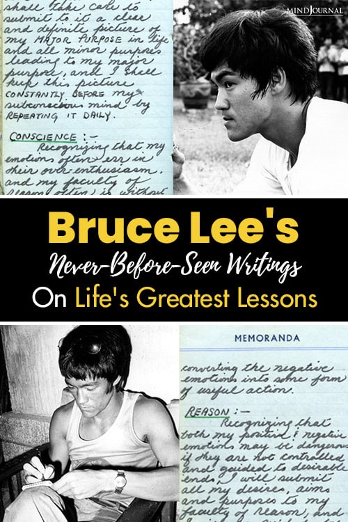 Bruce Lee Writings On Life Lessons pin
