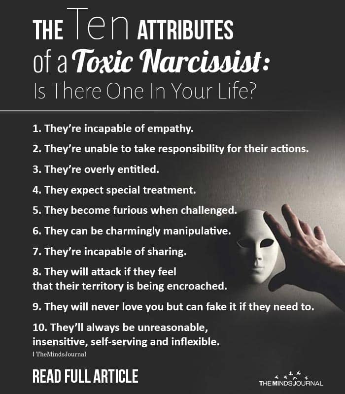 The Ten Attributes of a Toxic Narcissist