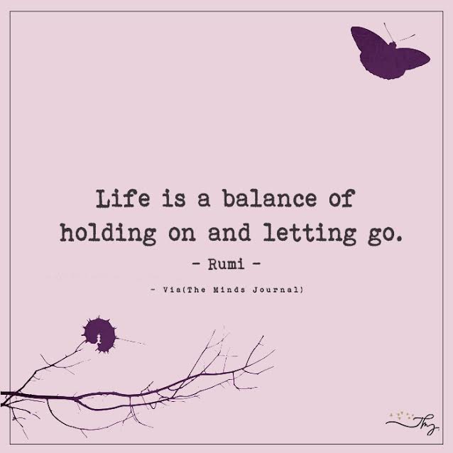 Life Is A Balance Of Holding On And Letting Go