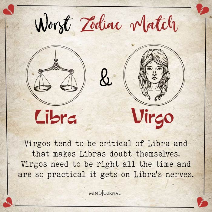 Your Worst Zodiac Match libra virgo