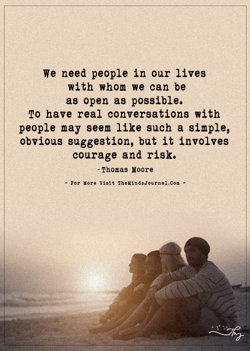 We need people in our lives