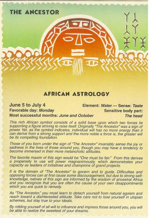 Ancestor -  African zodiac signs