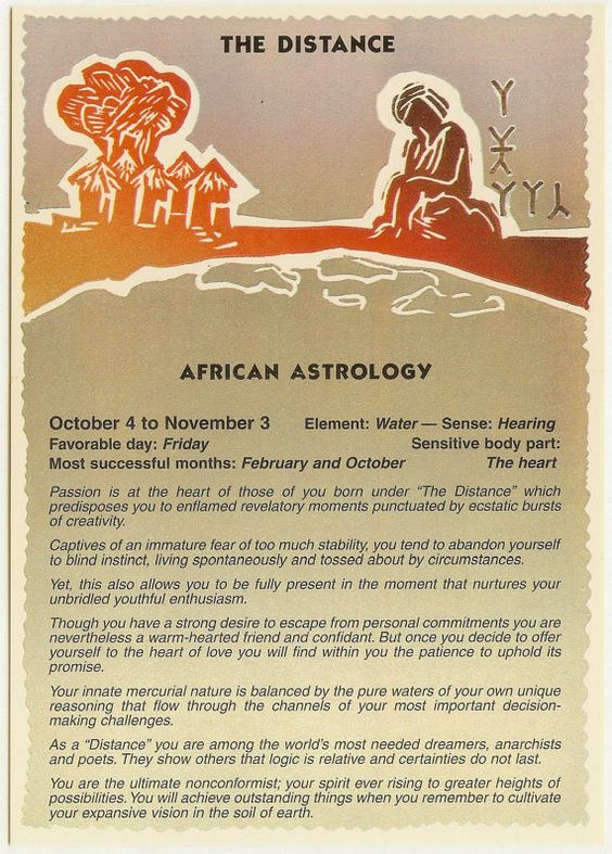   African zodiac signs -  The Distance 