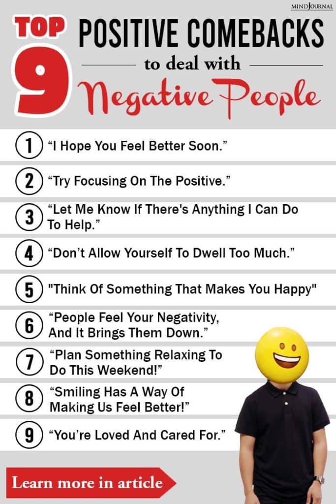 Positive Comebacks Deal Negative People infographic