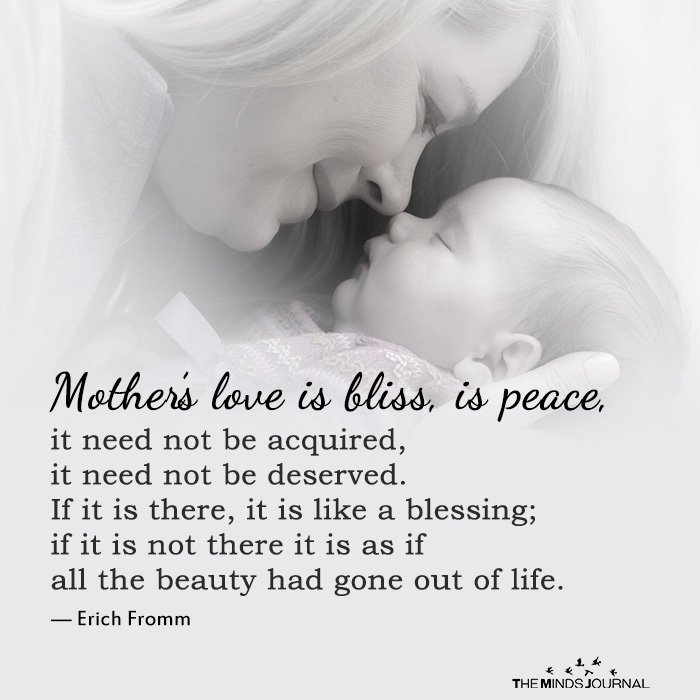 Mother's love is bliss. 