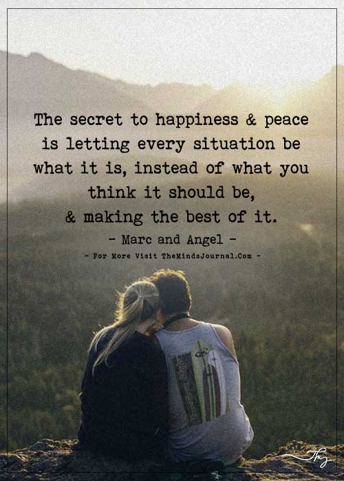 The secret to happiness & peace