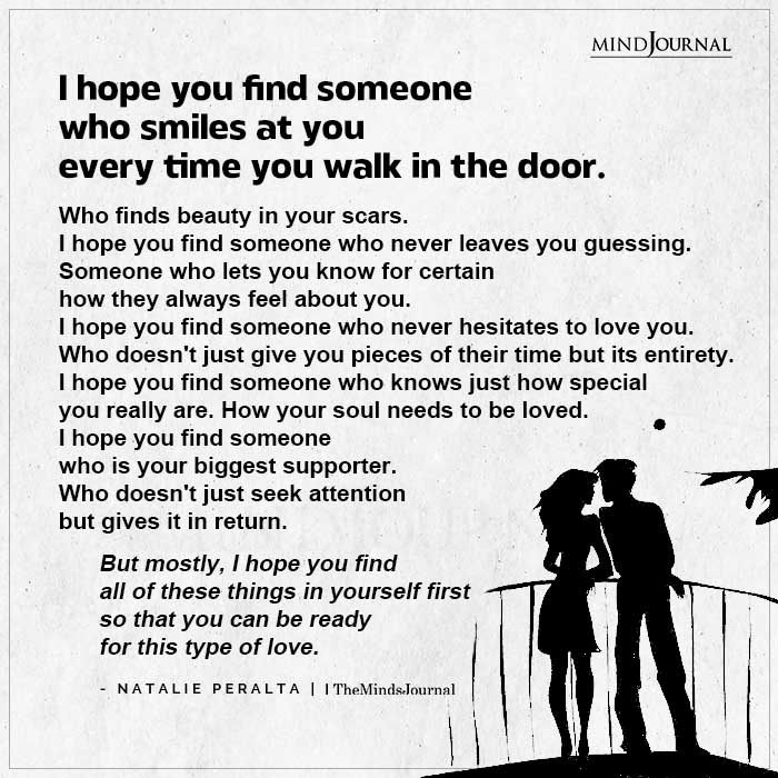 I Hope You Find Someone Who Smiles At You