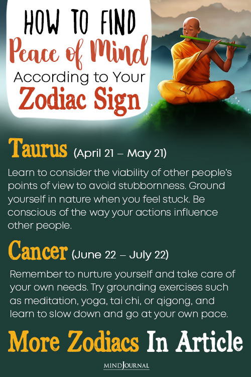 How Peace of Mind According Zodiac Sign detail