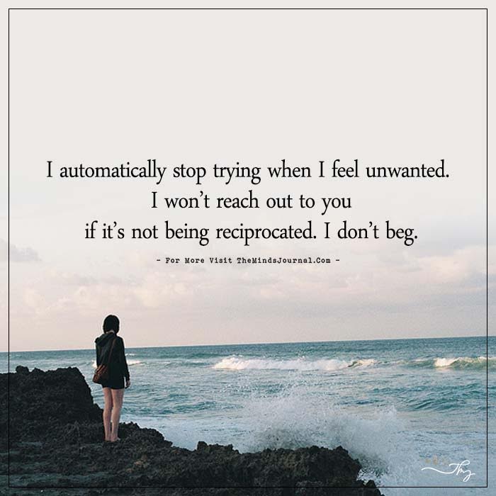 I Automatically Stop Trying When I Feel Unwanted