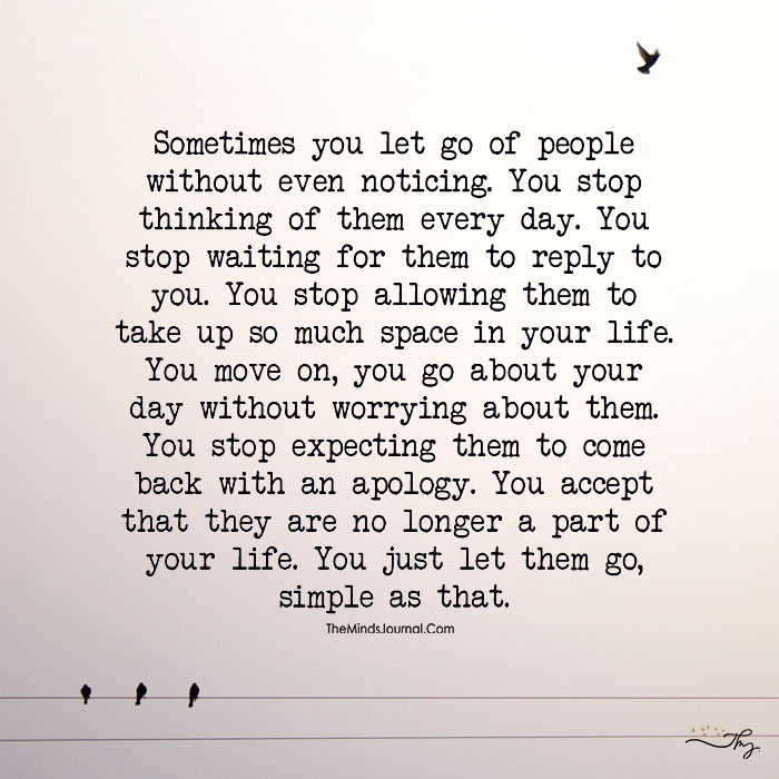 Sometimes You Let Go Of People
