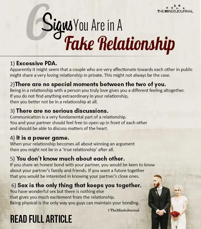 Signs You Are in A Fake Relationship