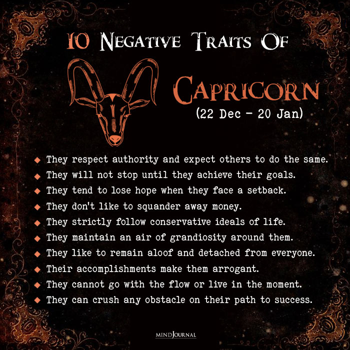 Undeniable Negative Traits Of capricon