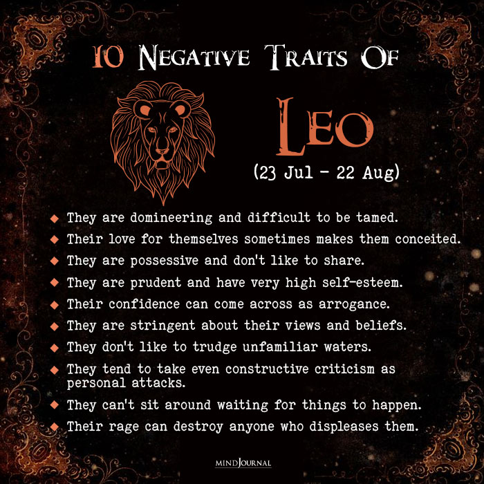 Undeniable Negative Traits Of leo