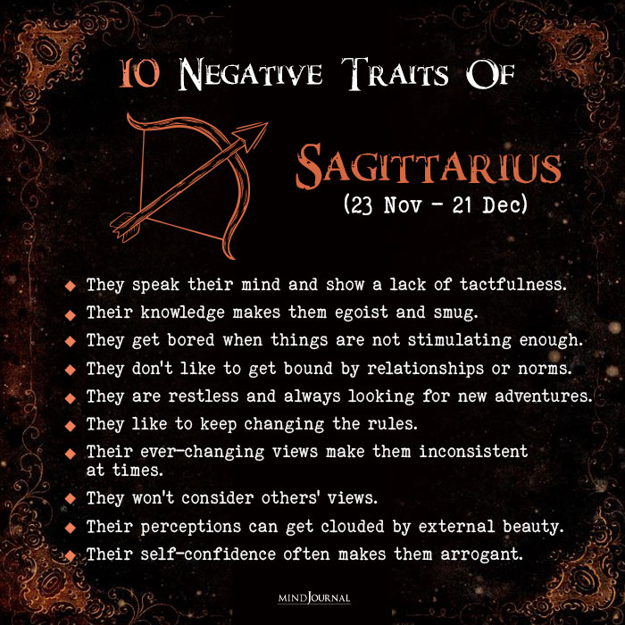 Undeniable Negative Traits Of sagittarius