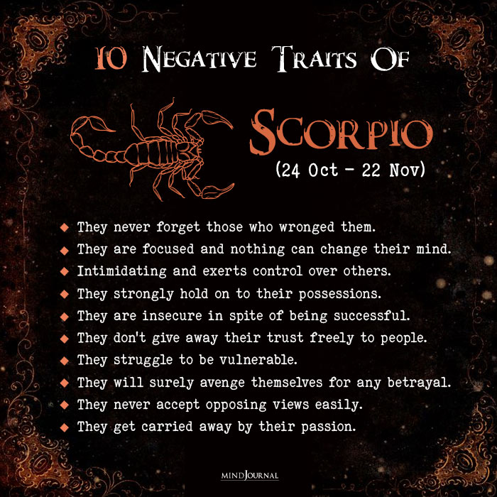 Undeniable Negative Traits Of scorpio