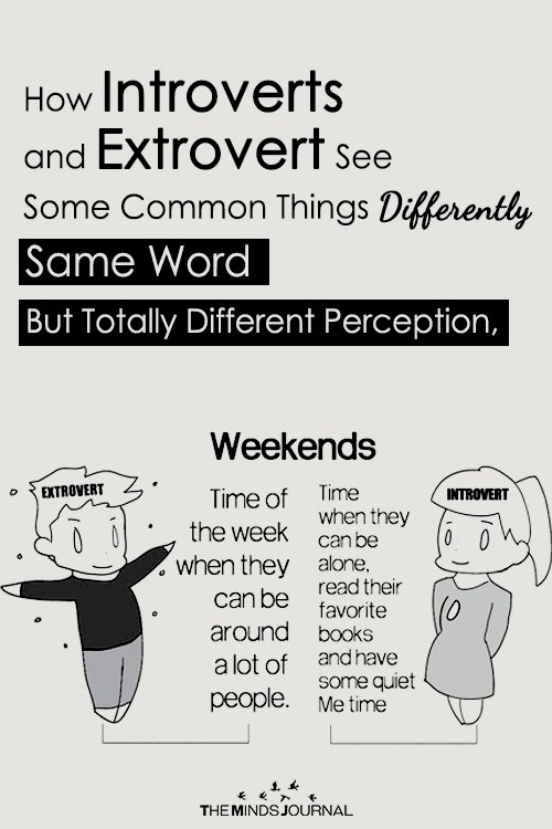 Introverts and Extrovert See Some Common Things differently