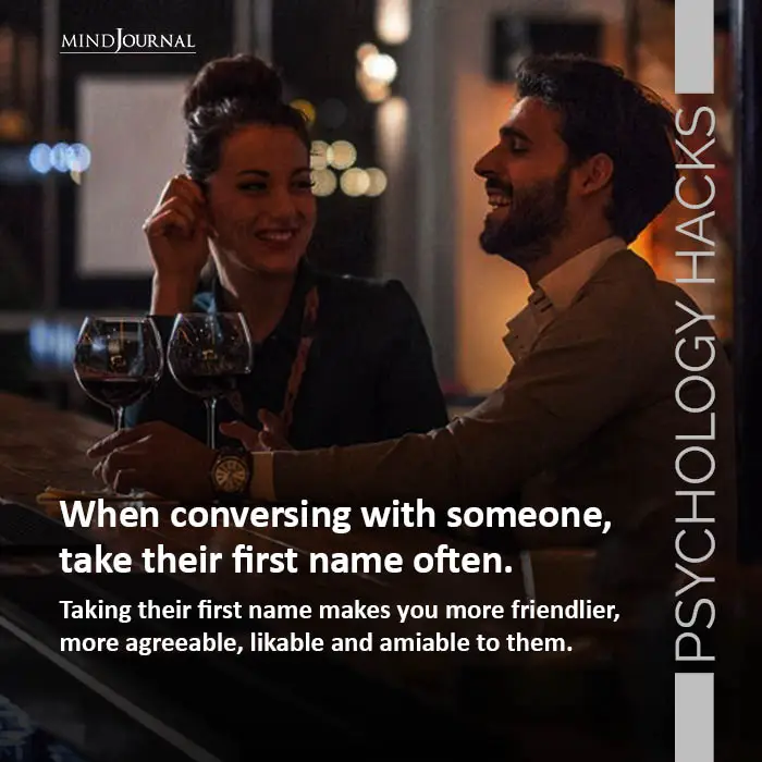 conversing someone take first name often