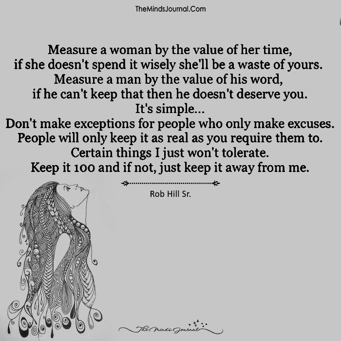 Measure A Woman By The Value of Her Time