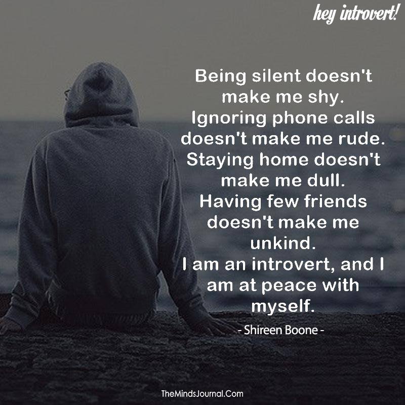 Being silent doesn't make me shy
