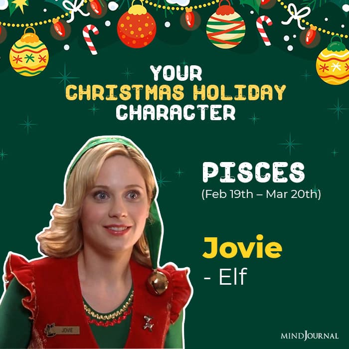 Christmas Holiday Character Zodiac Sign pisces