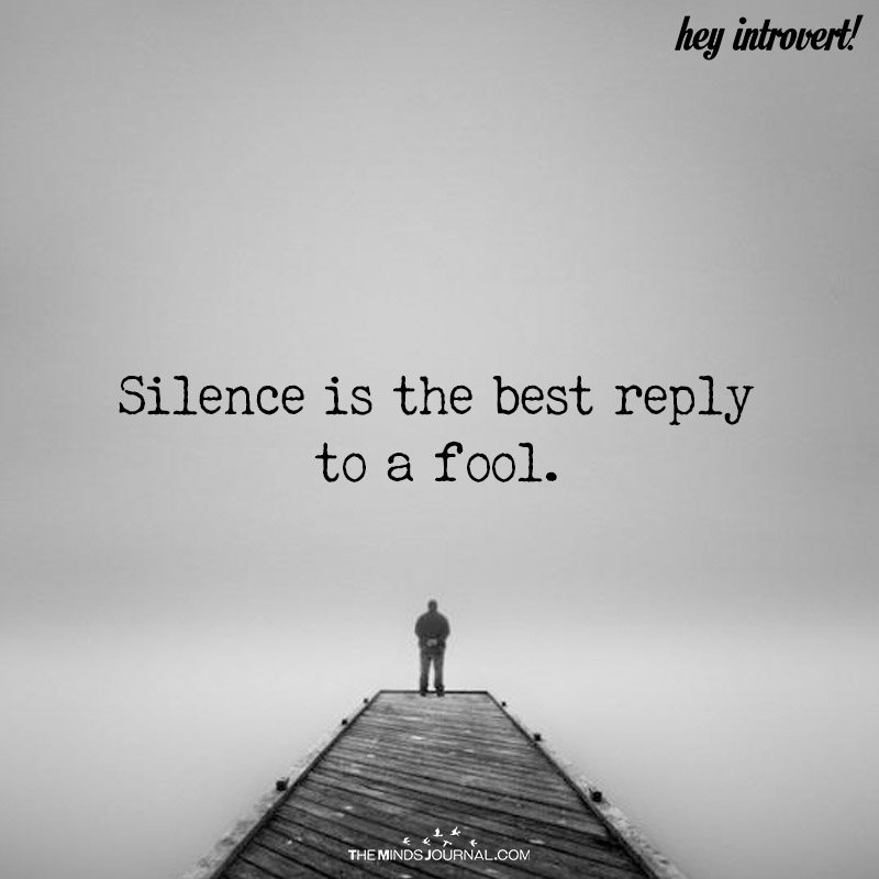 Silence Is The Best Reply To A Fool