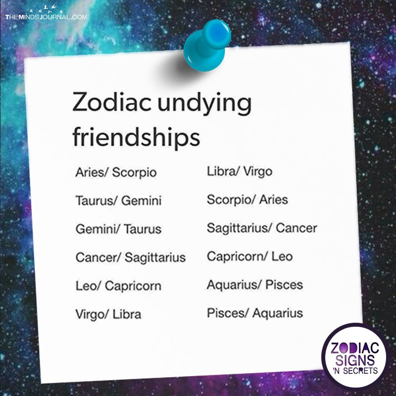 Zodiac undying friendships