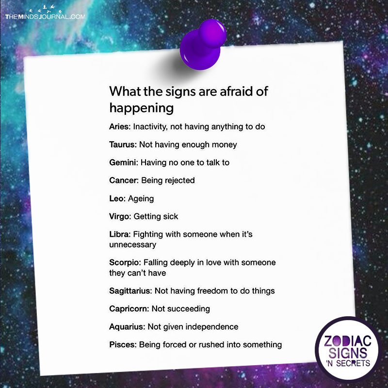 What The Signs Are Afraid Of Happening