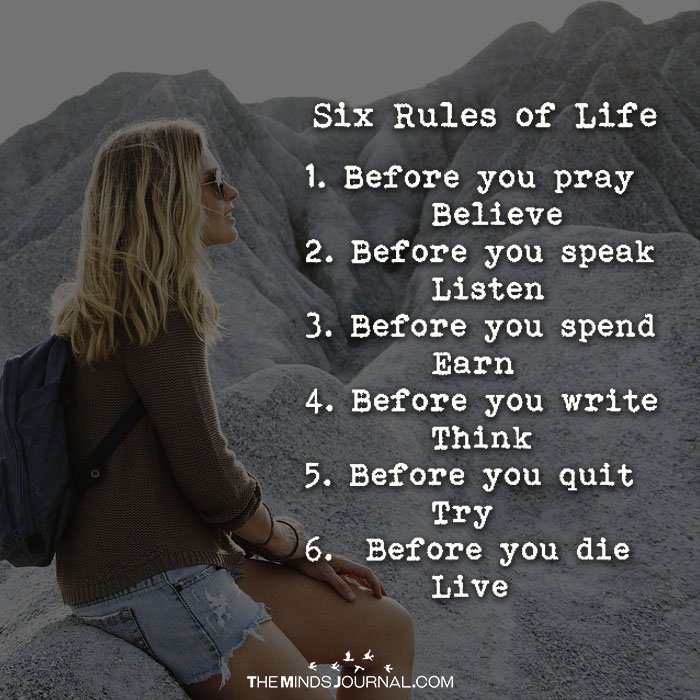 Six Rules Of Life