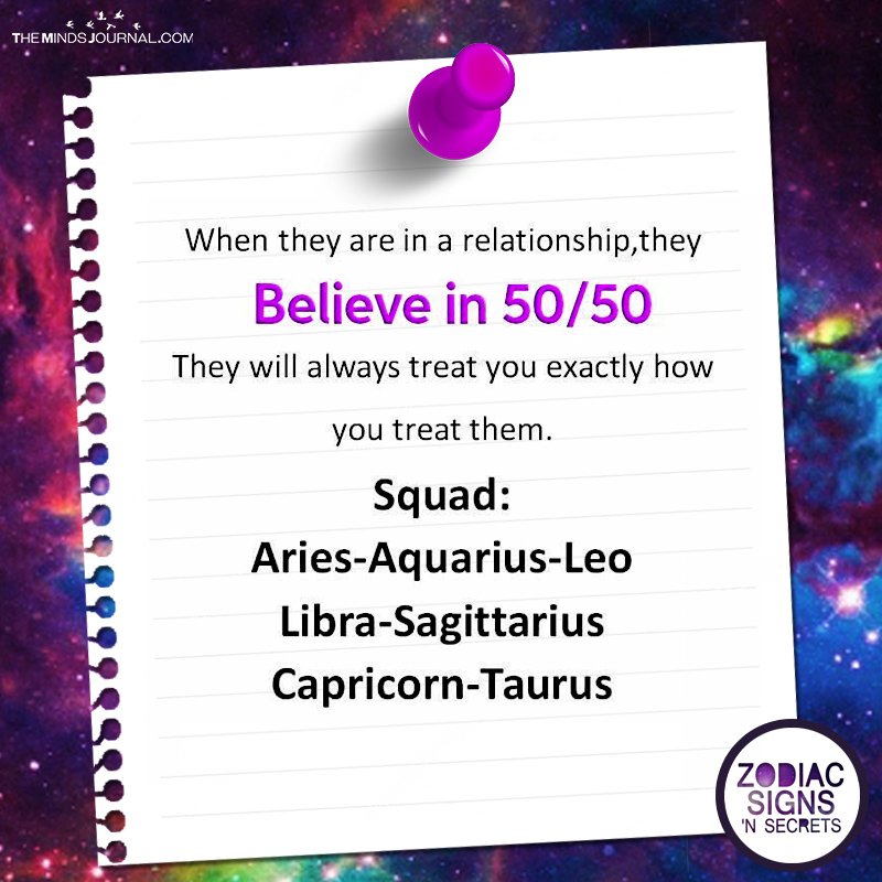When They are In a Relationship, They Believe 50/50